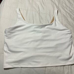 Old Navy White Square-Neck long lined sports bra style